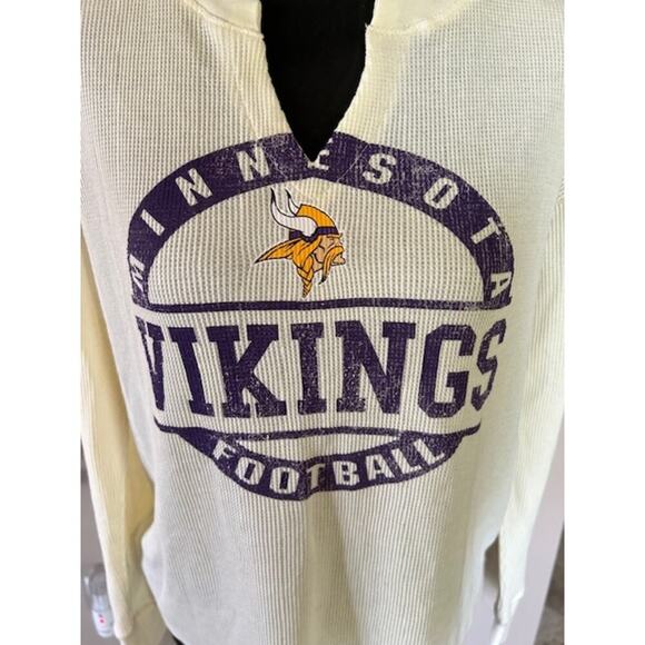 Minnesota Vikings Juniors Waffle Knit Long Sleeve Top | Size M (7/9) | NWT - Picture 2 of 8
